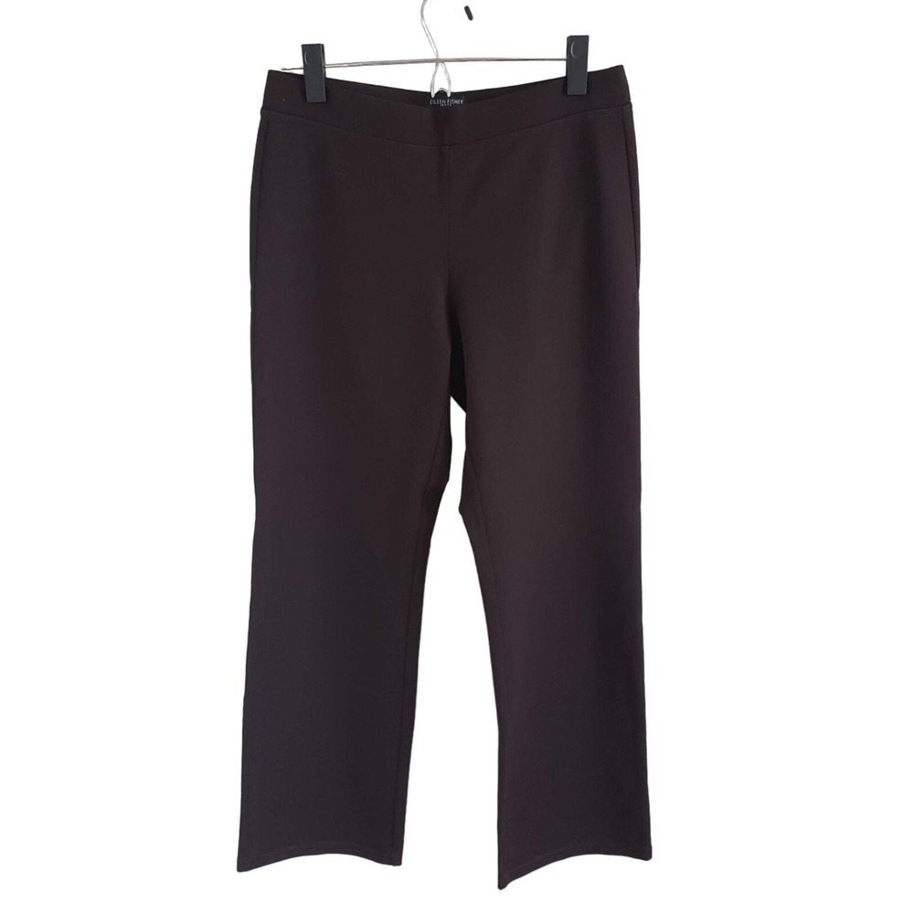 Eileen Fisher Woman's Size PS Pull-on Brown Straight Leg Ponte Knit Pants Comfor
